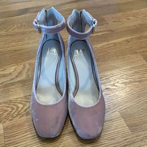 Marc Fisher pink Velvet Block Heel